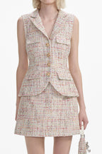 Pastel Boucle Tailored Mini Dress Flowering Girl
