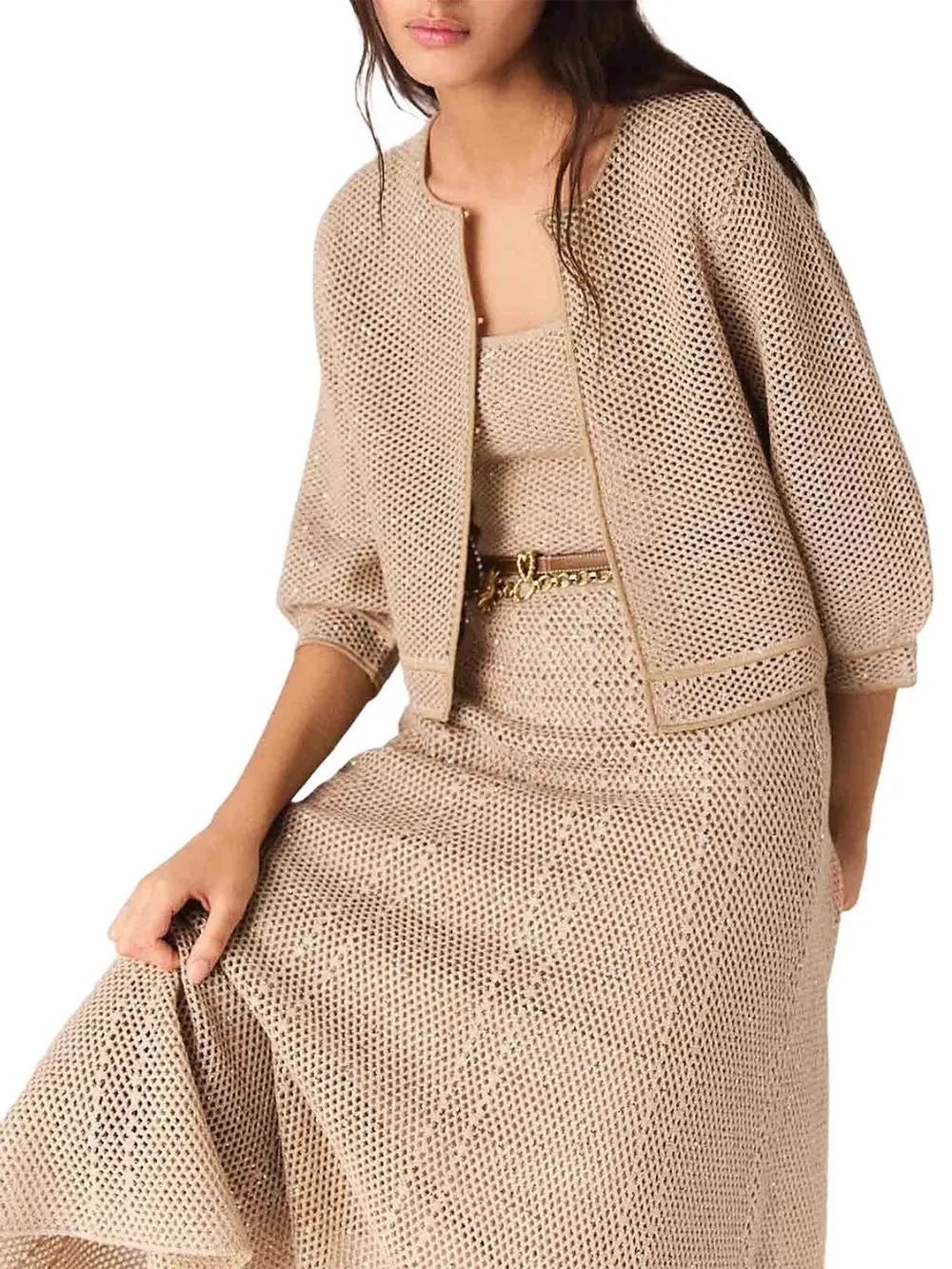Sequin Knit Cardigan Flowering Girl