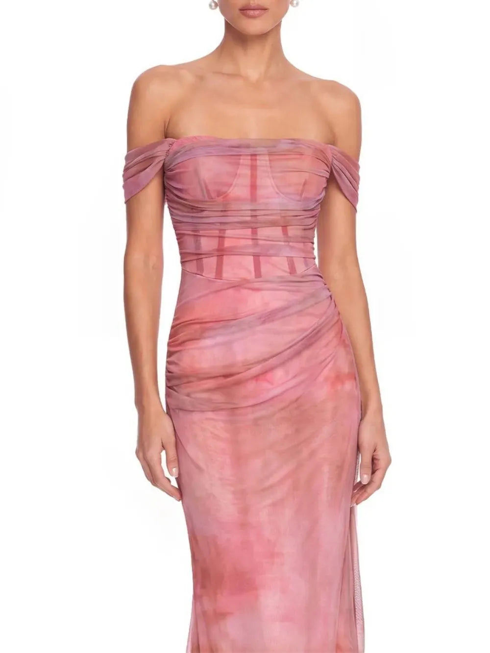 Zirella Off Shoulder Corset Maxi Dress Flowering Girl