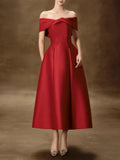 Maitane Red Off-Shoulder Midi Dress Flowering Girl