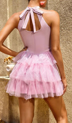 Helvarion Flower Tiered Mini Dress Flowering Girl