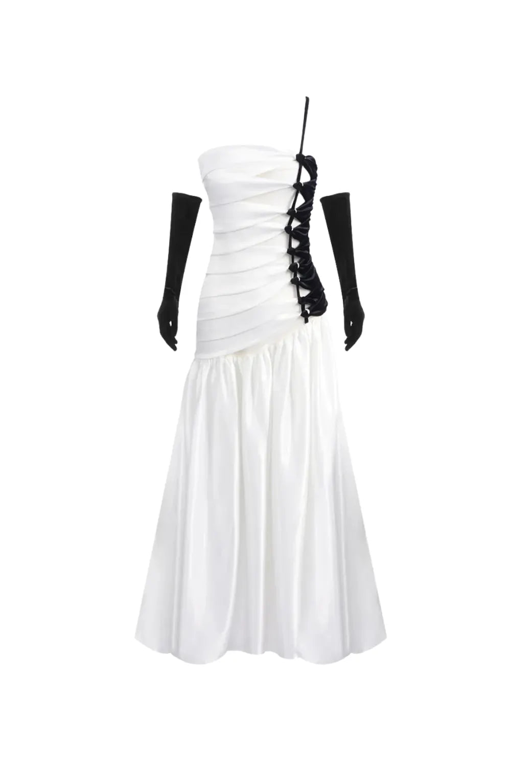 sara Satin Braided Rope Maxi Dress Flowering Girl