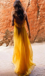 Glennis Halter Backless Maxi Dress Flowering Girl