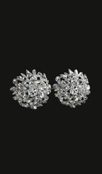 Lysander Circle Rhinestone Earrings Flowering Girl
