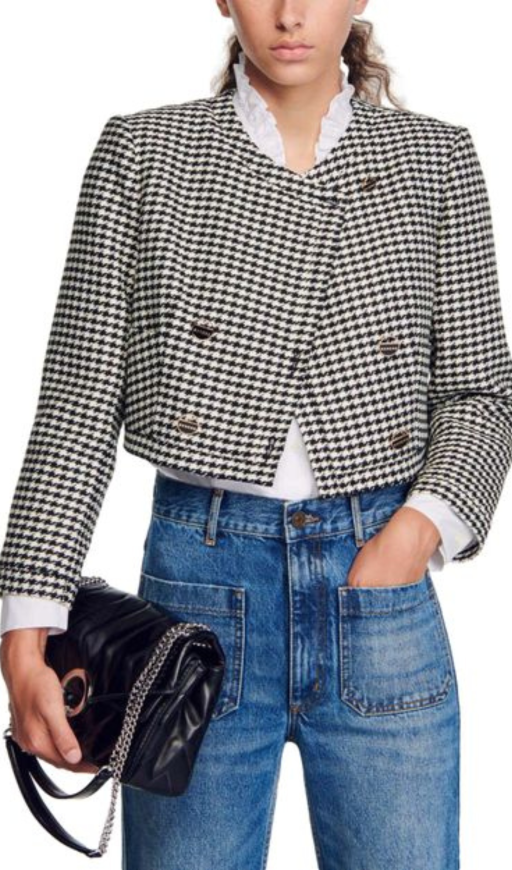 CROPPED HOUNDSTOOTH JACKET Flowering Girl