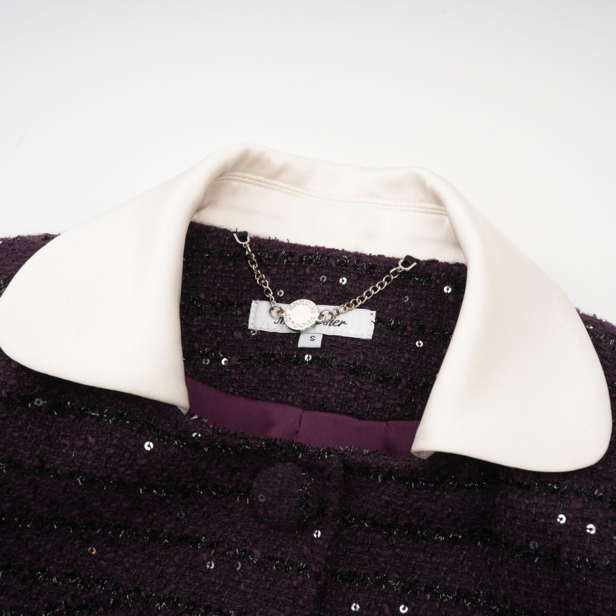 Brigitte Purple Sequined Tweed Jacket & Skirt Matching Set Flowering Girl