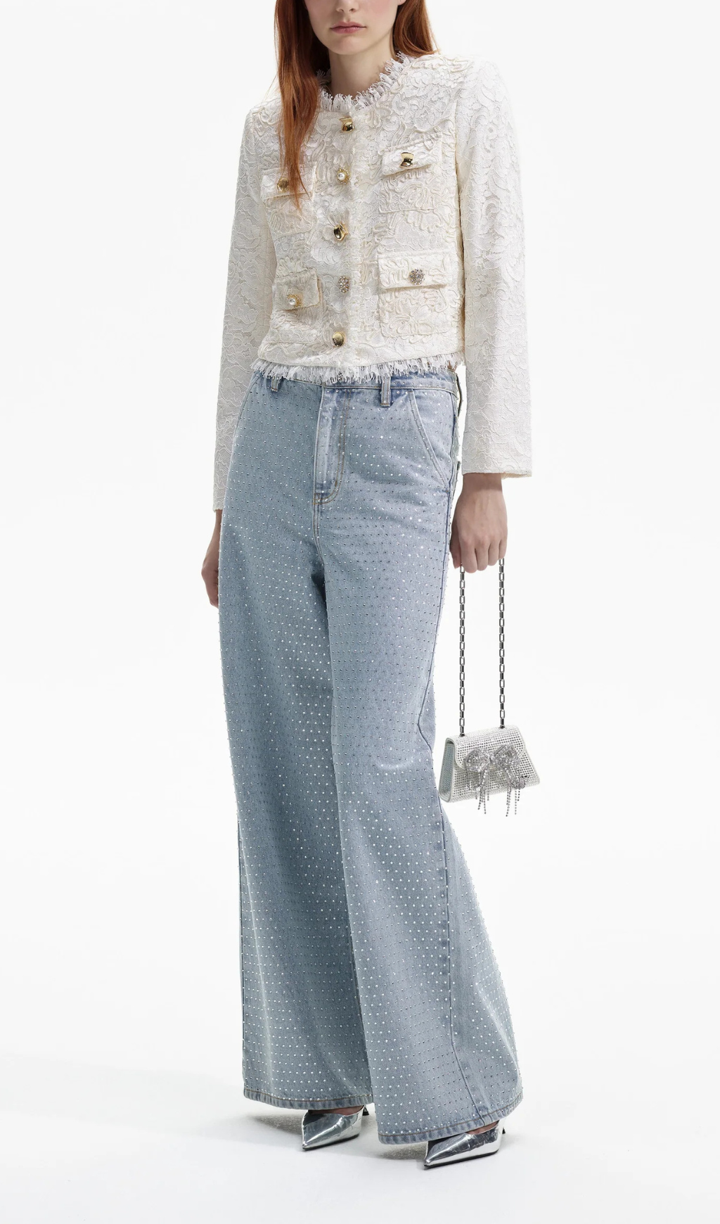 CREAM CORD LACE JACKET Flowering Girl