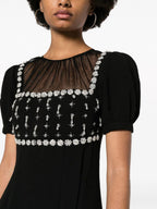 CREPE EMBELLISH MINI DRESS IN BLACK Flowering Girl