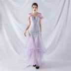 Feather Sequin Strapless Tulle Maxi Dress Flowering Girl