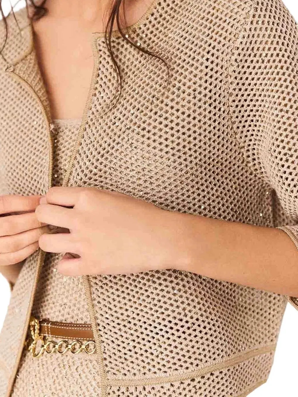 Sequin Knit Cardigan Flowering Girl
