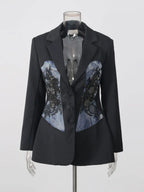 Miel Embroidery Blazer Flowering Girl