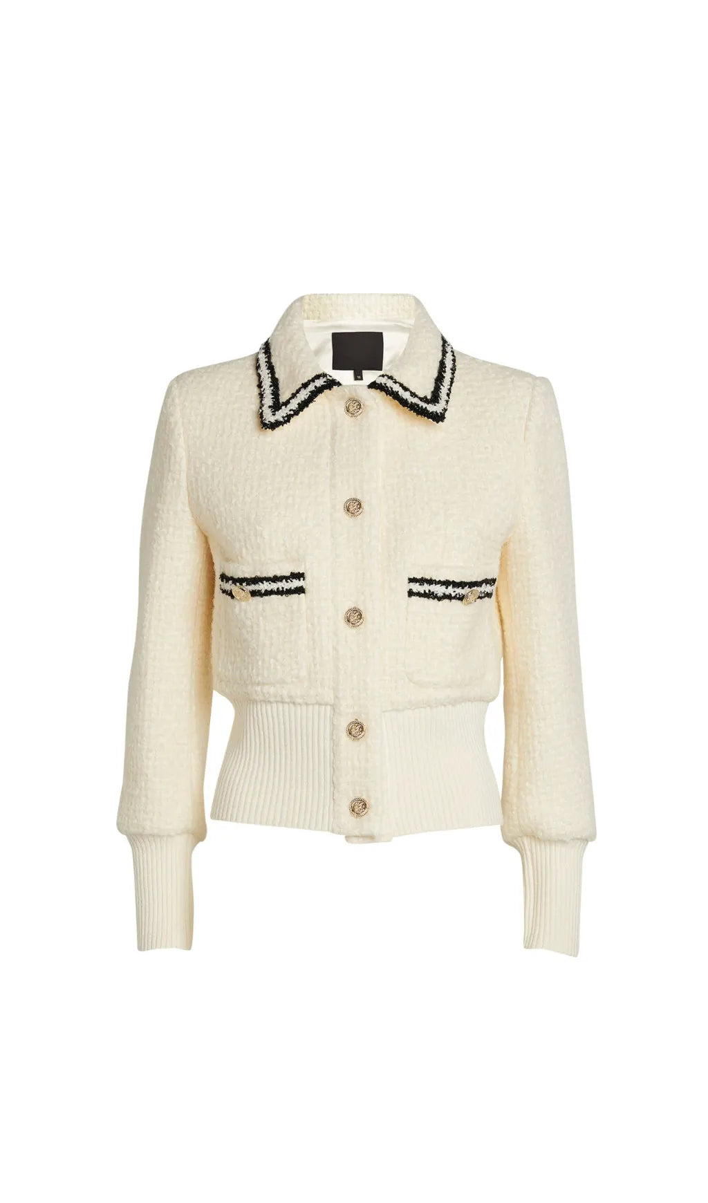 CONTRAST-TRIM TWEED JACKET Flowering Girl