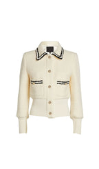 CONTRAST-TRIM TWEED JACKET Flowering Girl