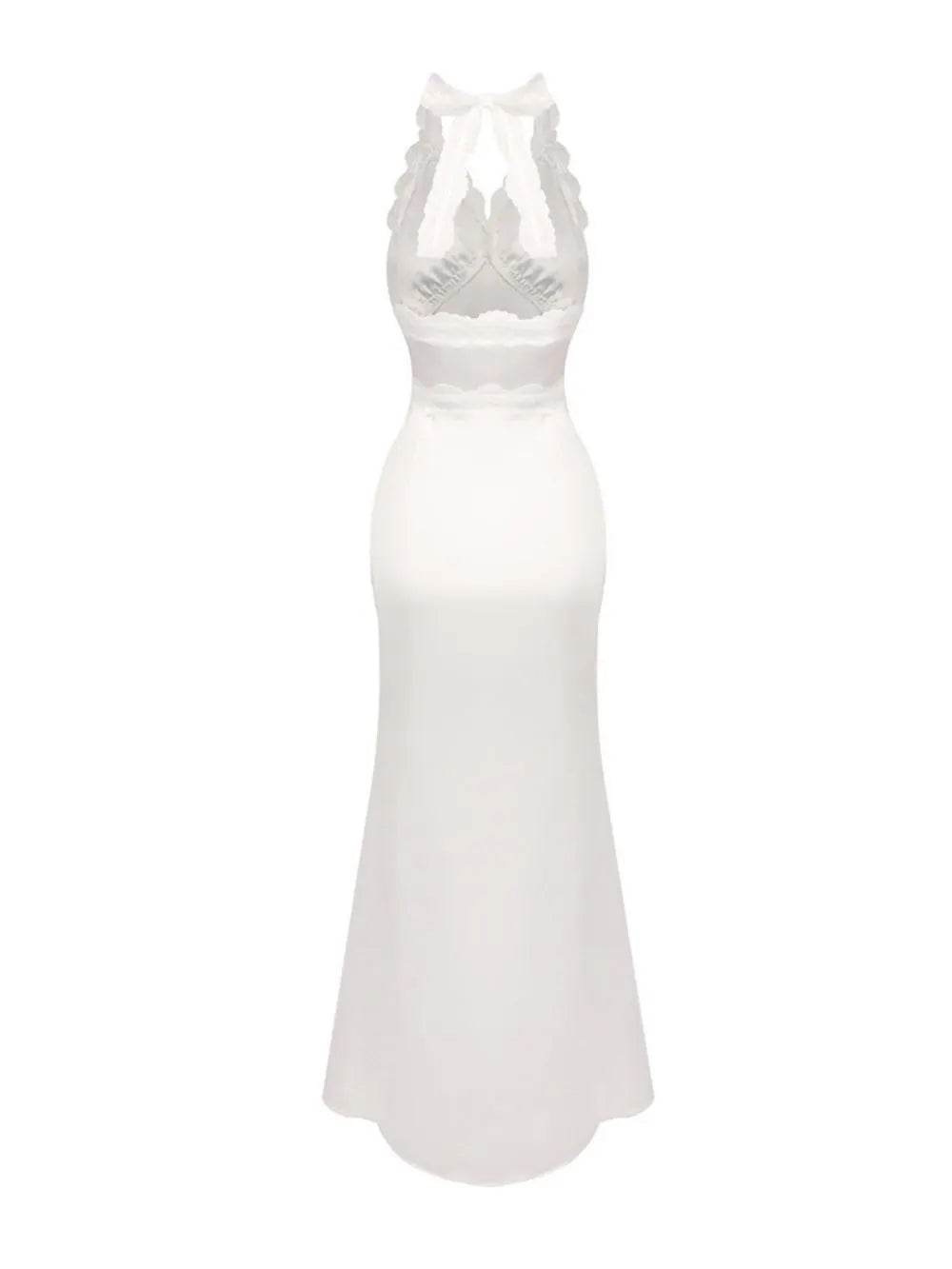 Maricruz White Halter Maxi Dress Flowering Girl