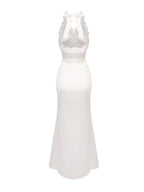 Maricruz White Halter Maxi Dress Flowering Girl
