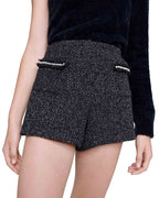 SEQUIN BEAD TRIM TWEED SHORTS Flowering Girl