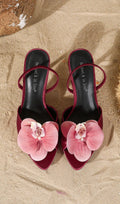 Hollace Red Flower Sandals Flowering Girl