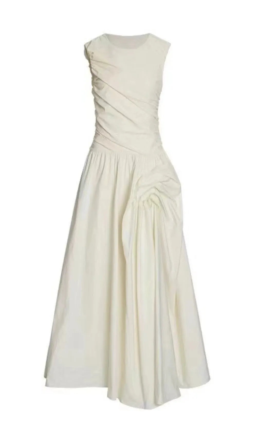 Atalaya White Ruched Maxi Dress Flowering Girl