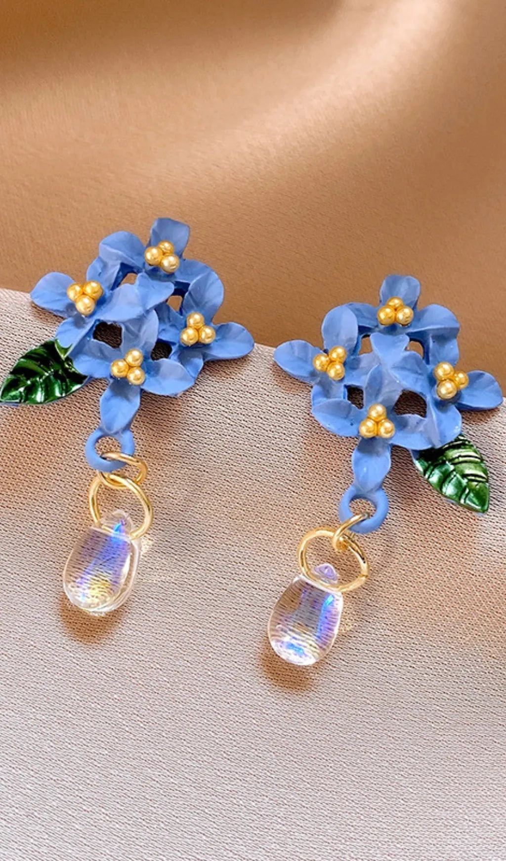 Dulcinea Blue Flower Earrings Flowering Girl