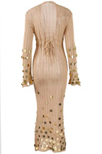 Elma Golden Aura v-Neck Knitted Maxi Dress Flowering Girl