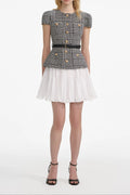Houndstooth Mini Dress Flowering Girl