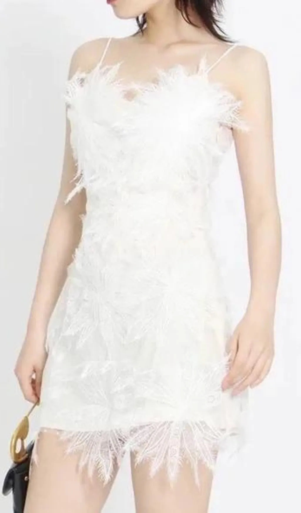 Aintza White Floral Appliqué Mesh Dress Flowering Girl