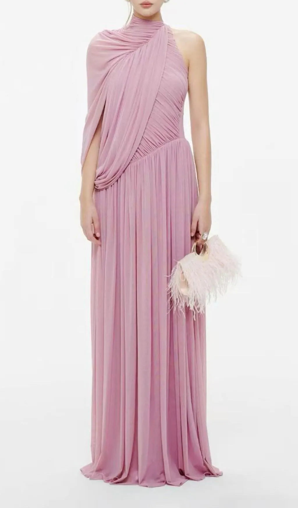 Kennedi Irregular Shoulder Ruched Maxi Dress Flowering Girl