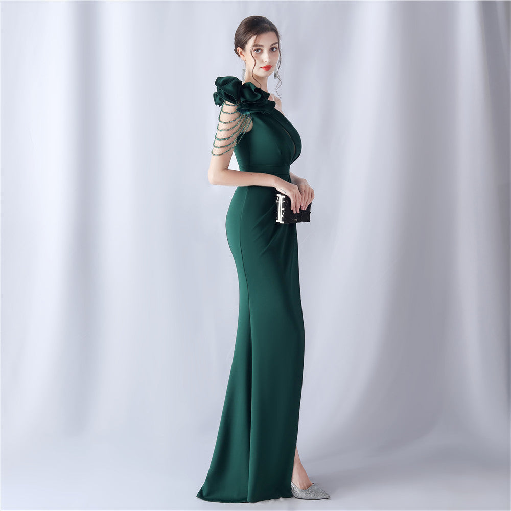 Crafted Flower With Beading Formal Dress Flowering Girl