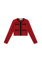 Red Knit Cardigan Flowering Girl