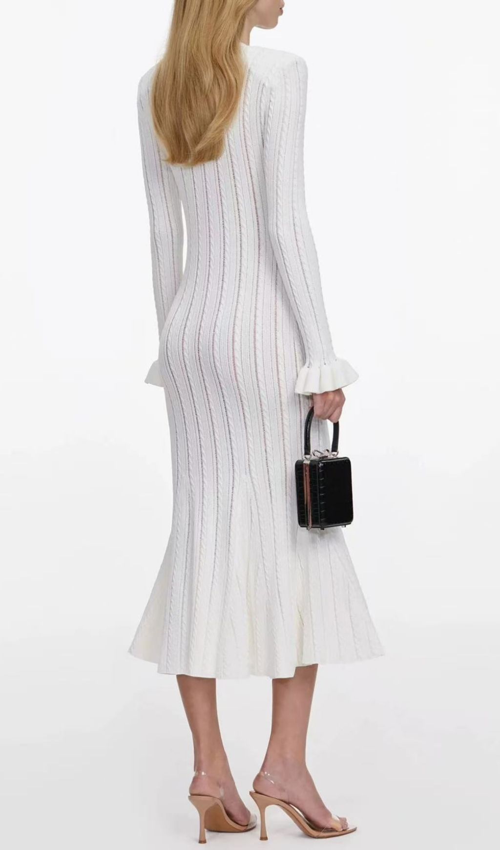 Kayce Long Sleeve Knit Midi Dress Flowering Girl