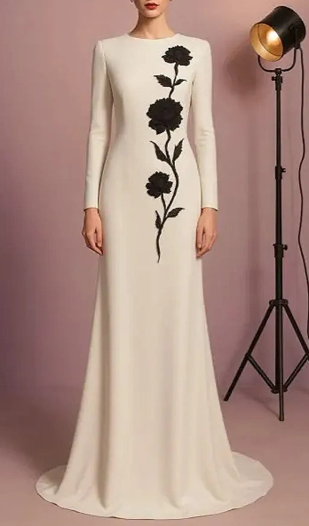 Gagenia White Flower Embellished Long Sleeve Gown Flowering Girl
