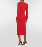 Red Knit V Neck Cardigan Flowering Girl