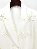 Acedia White Three Dimensional Floral Suit Flowering Girl