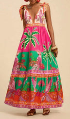 Laken Printed V-Neck Maxi Dress Flowering Girl