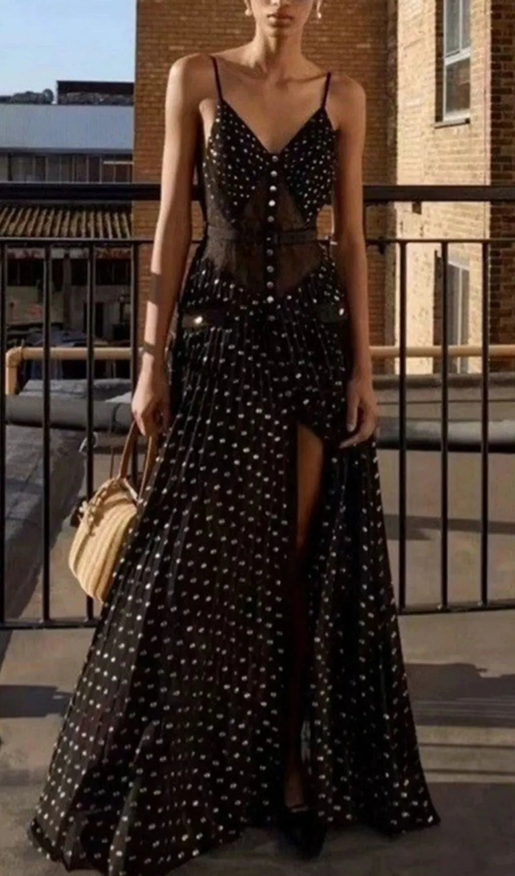 Graciela Strappy Mesh Maxi Dress Flowering Girl
