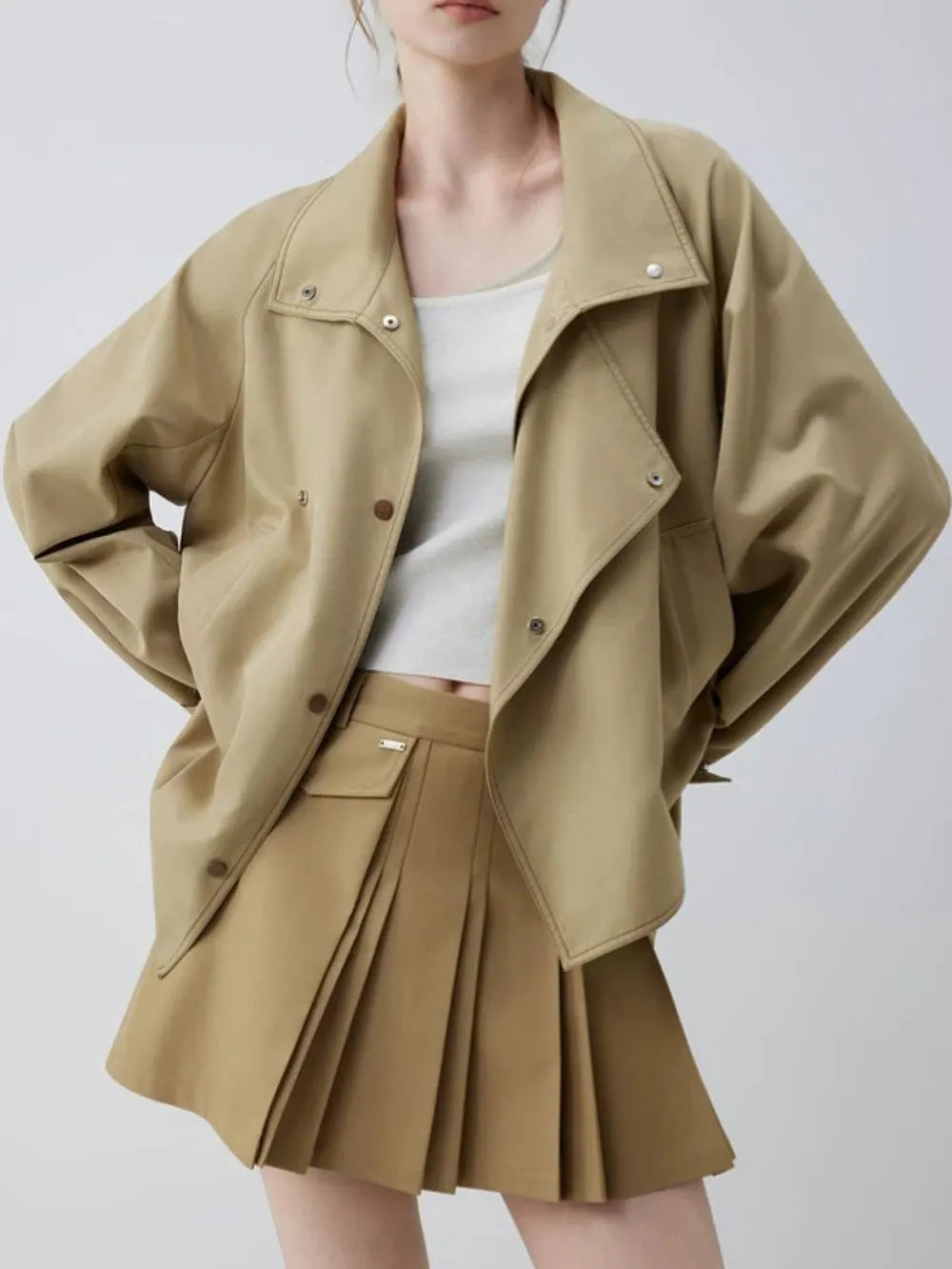 Malloren Khaki Jacket Flowering Girl