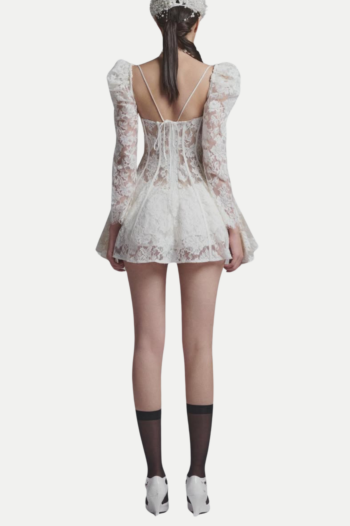 Caitlyn Lace Corset Mini Dress Flowering Girl