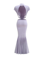 Elisae Purple Bow Cutout Maxi Dress Flowering Girl