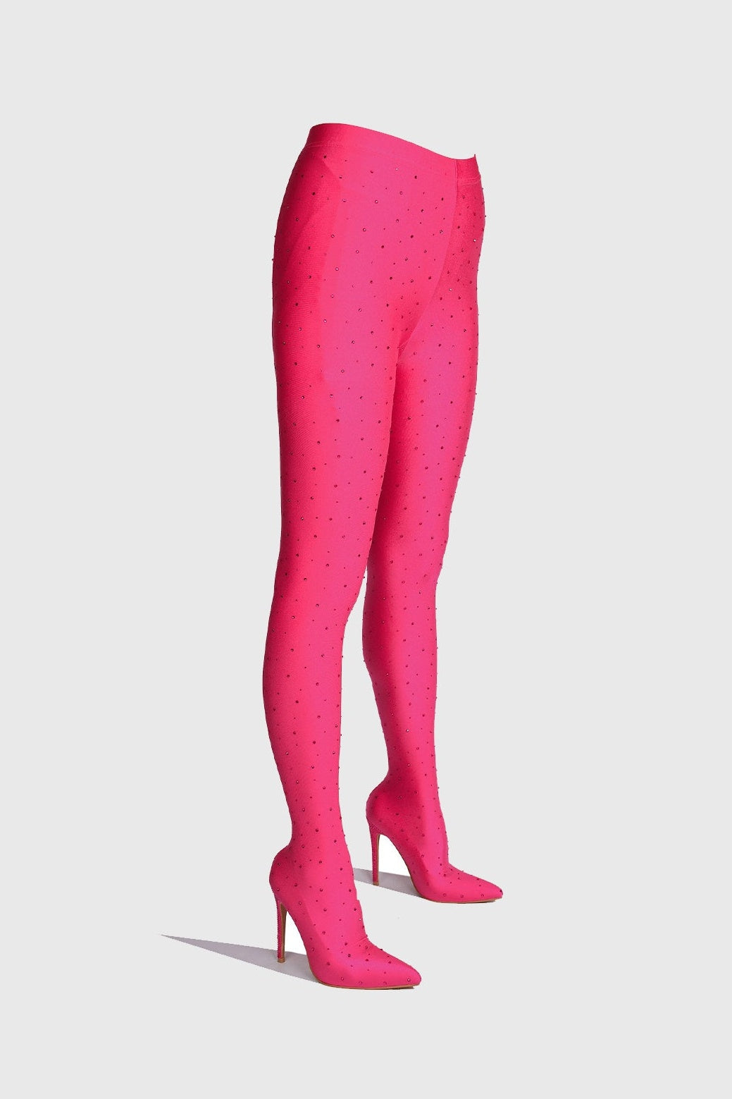 Sagier Rhinestone Legging Boots - Pink Flowering Girl