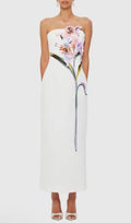 Jeneve Strapless Flower Midi Dress Flowering Girl