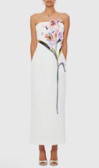 Jeneve Strapless Flower Midi Dress Flowering Girl