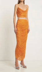 Buzz Orange Diamond Maxi Skirt Set Flowering Girl