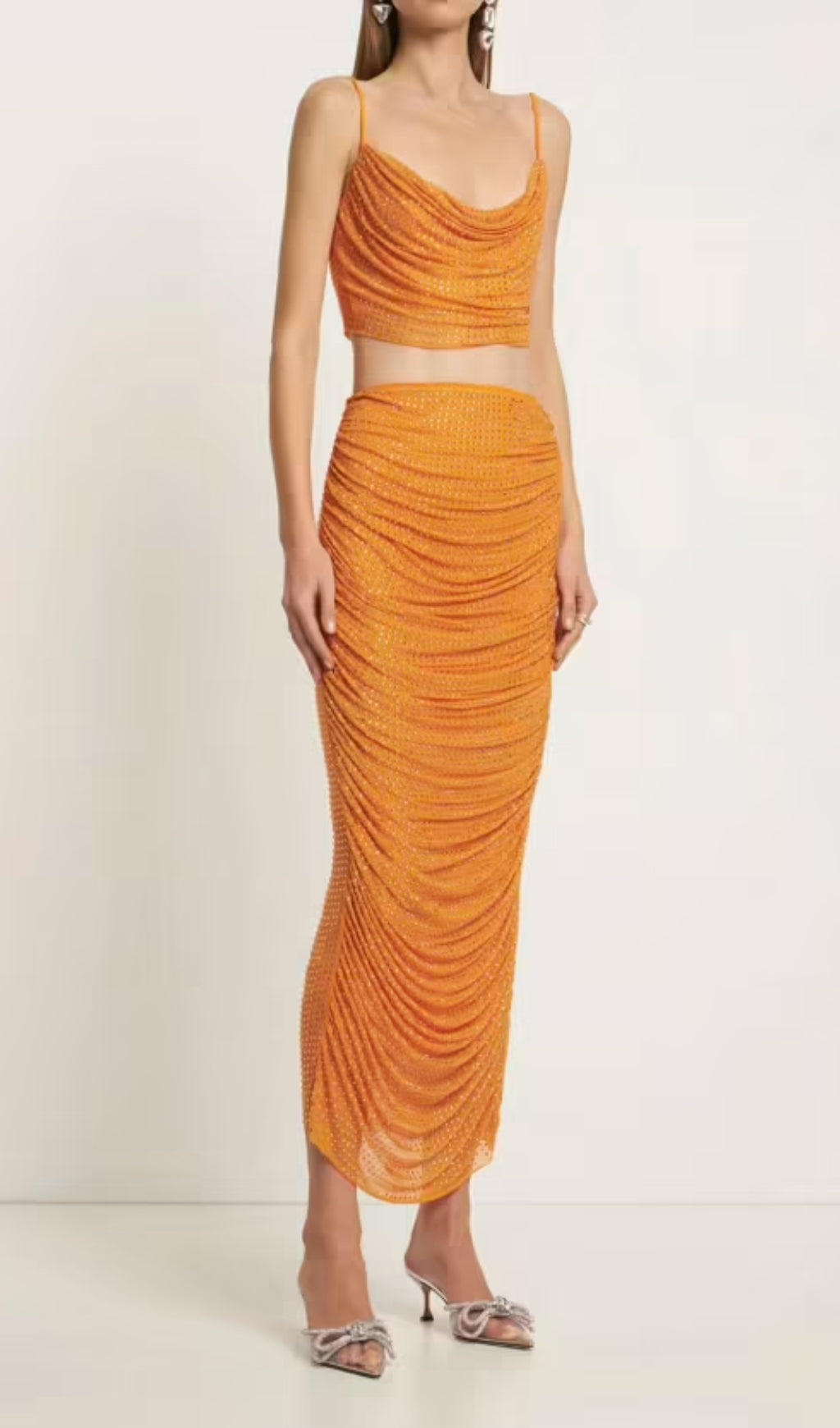 Buzz Orange Diamond Maxi Skirt Set Flowering Girl