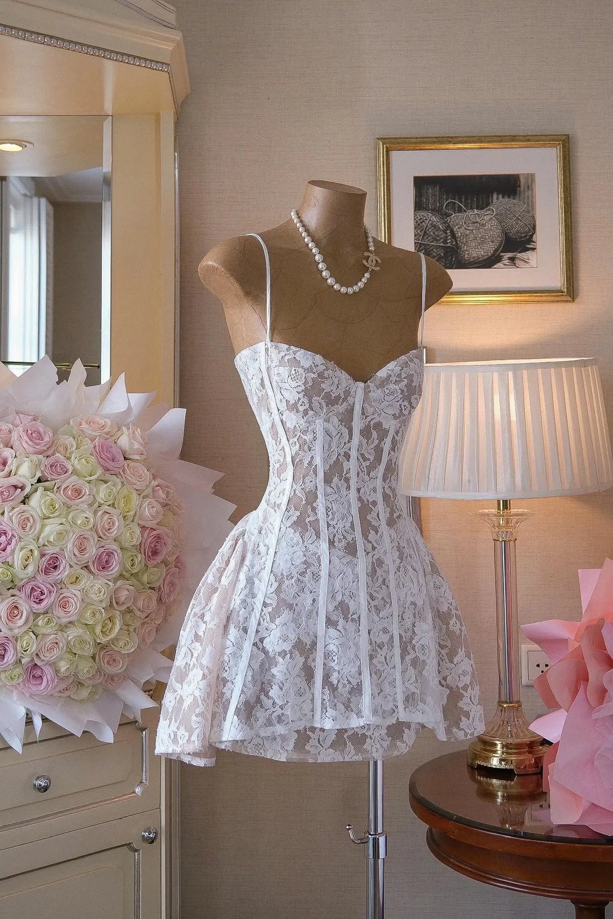 Alessia Lace Mini Dress Flowering Girl