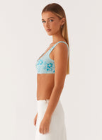Mercer Sequin Bralette - Blue Flowering Girl
