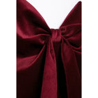 Milan Velvet Top In Wine Red Flowering Girl