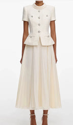 Keili Apricot Pleated Two-Piece Set Flowering Girl