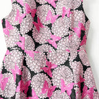 Pink Floral Butterfly Print Mini Dress Flowering Girl