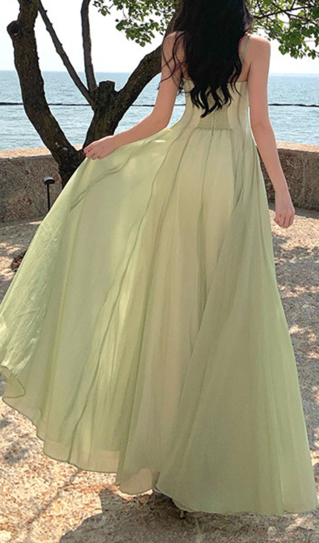 Fala Green Strappy Maxi Dress Flowering Girl