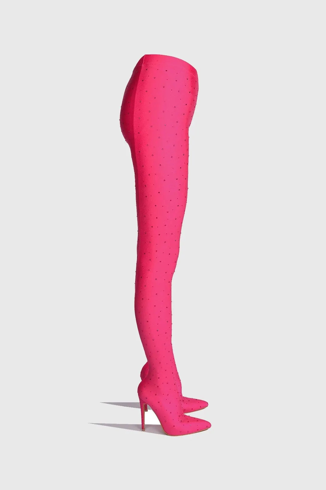 Sagier Rhinestone Legging Boots - Pink Flowering Girl